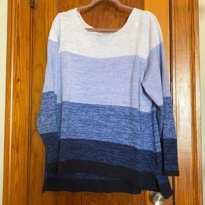 Blue block oversized knitted sweater